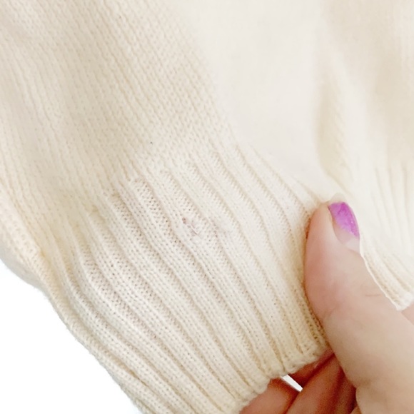 Demetre Wool Fair Isle Sweater Nordic Purple Creme Snowflake Ski Vintage Ribbon - Picture 5 of 8